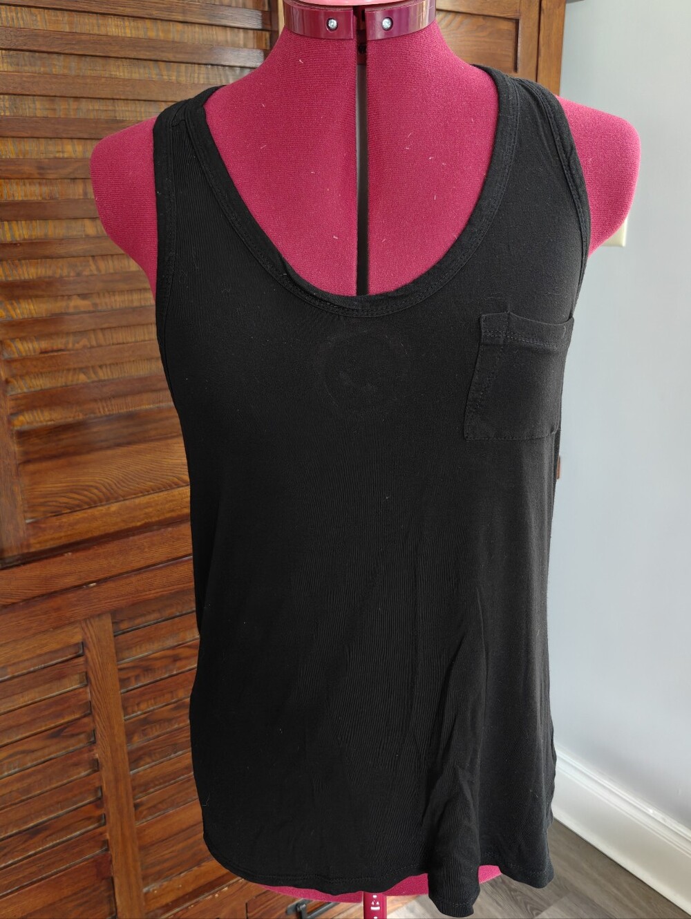 T by Alexander Wang Classic Pocket Tank In Black — Size XS